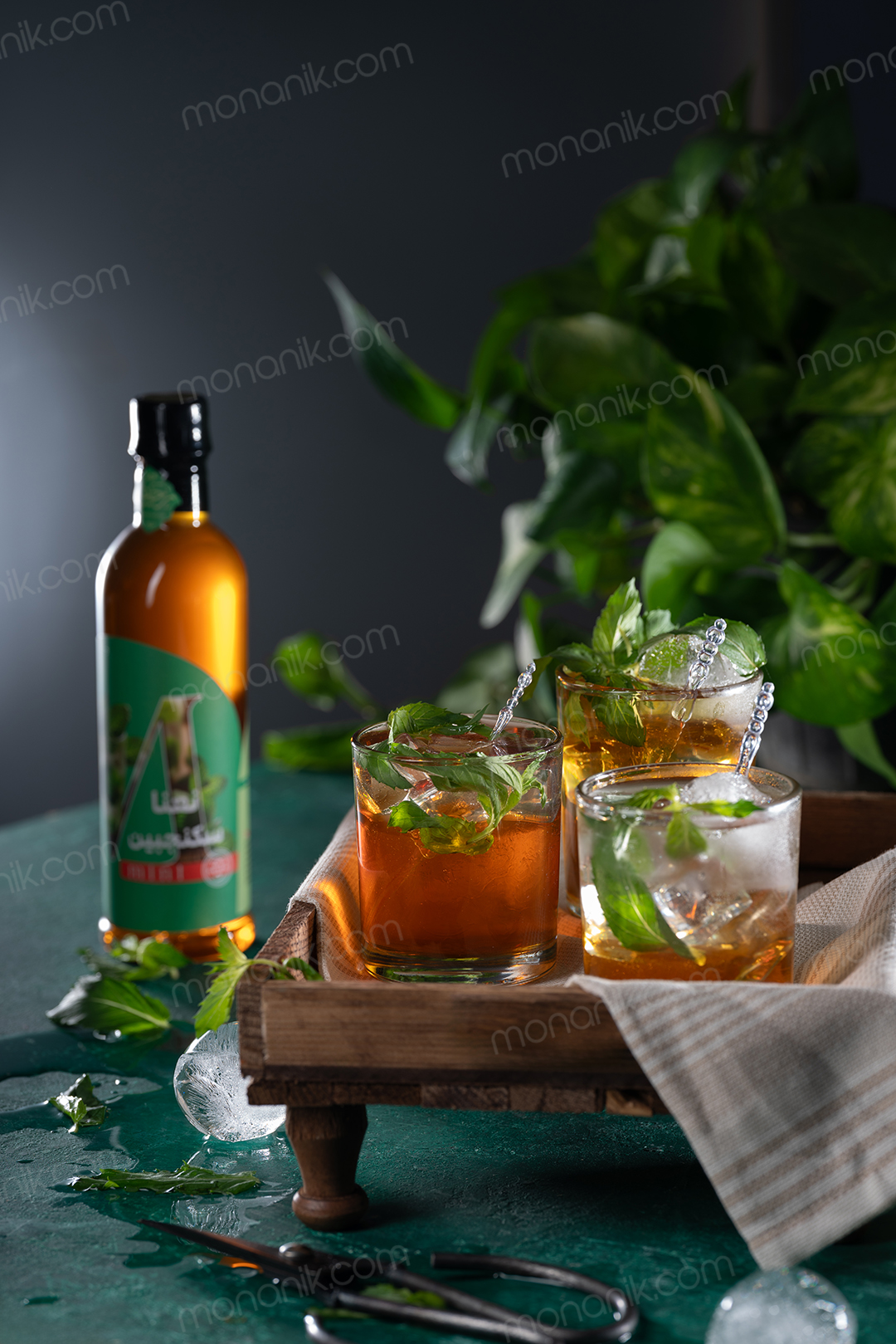 عکاسی تبلیغاتی عرقیات گیاهی در استودیو مونانیک